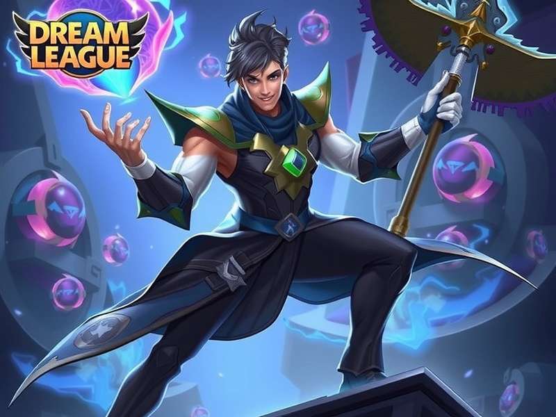 Dream League Soccer gameplay screenshot showing a match in action