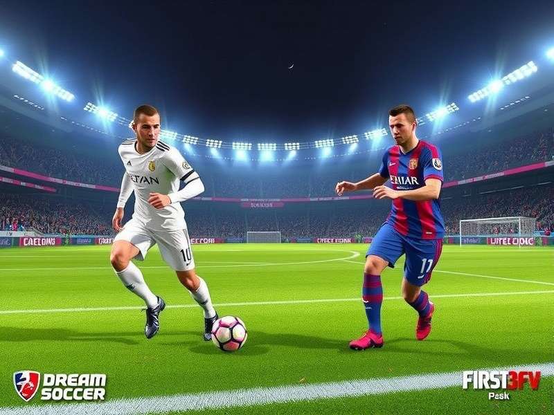 Dream League Soccer 2024 gameplay screenshot showing advanced graphics and player actions