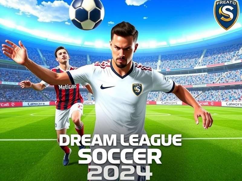 Dream League Soccer 2024 Apk gameplay screenshot showing intense match action