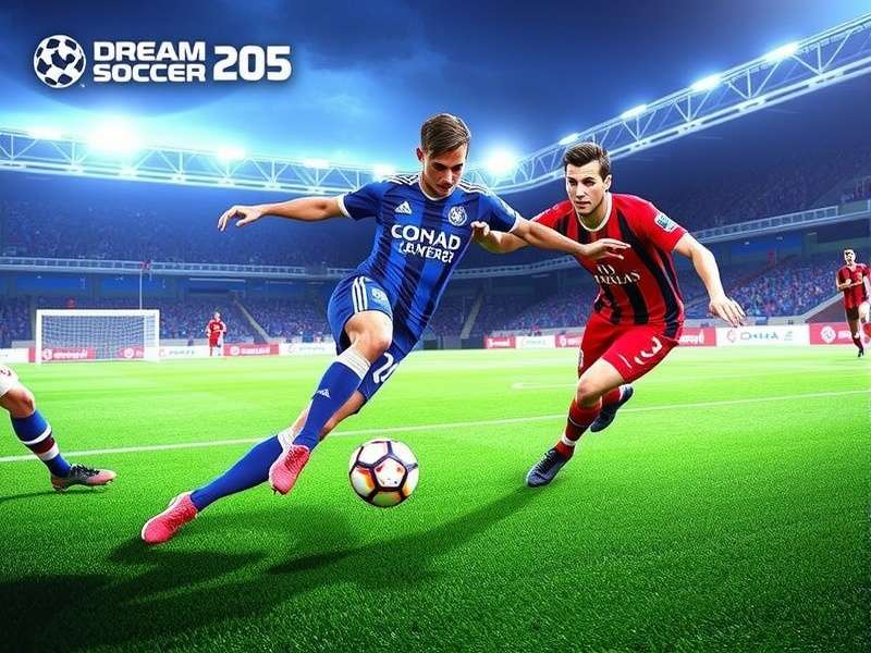 Dream League Soccer 2025 En Version gameplay screenshot showing a match scene