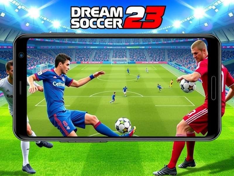 Dream League Soccer 2025 gameplay screenshot showing a match in action