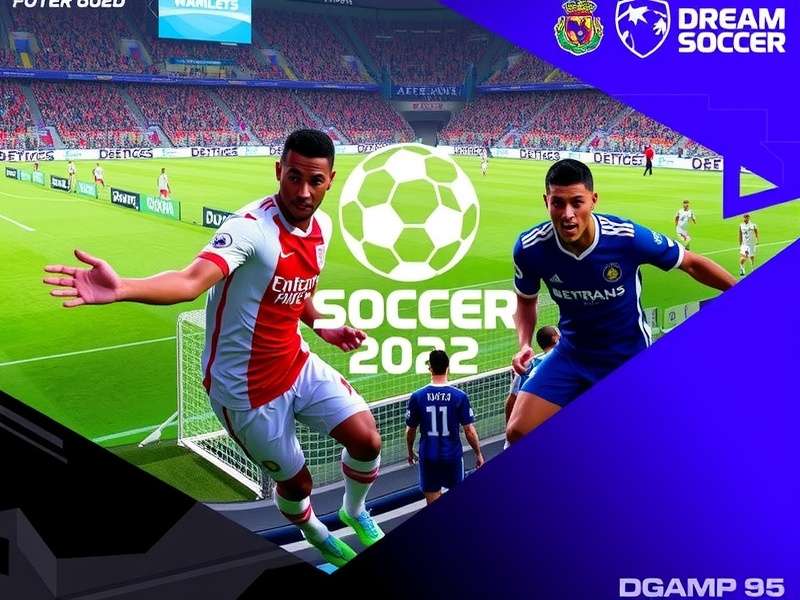 Dream League Soccer 2022 gameplay screenshot showing a realistic football match
