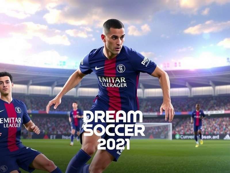 Dream League Soccer 2021 Soundtrack cover art with musical notes and football