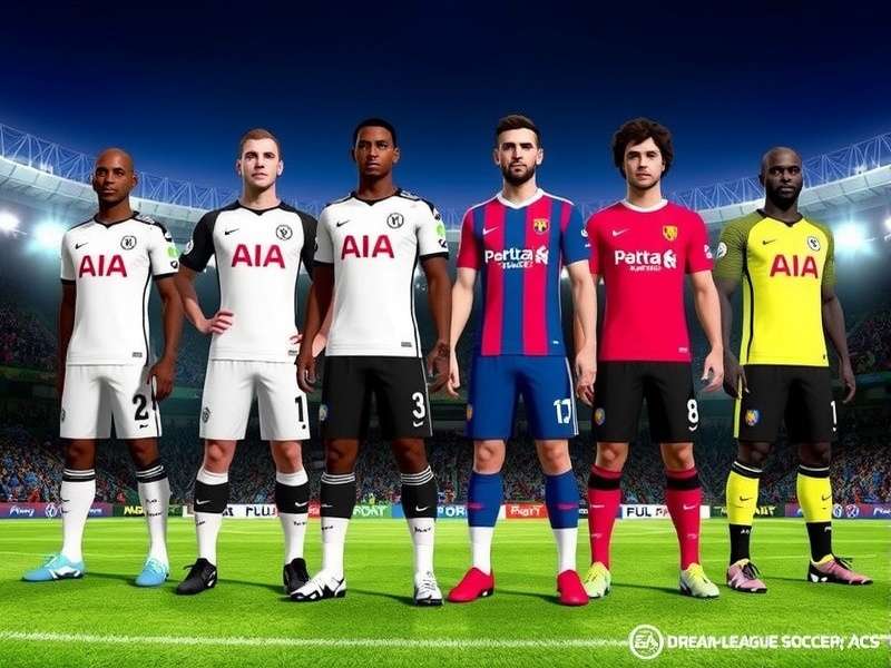 Dream League Soccer 2025 Kit Showcase featuring multiple team designs