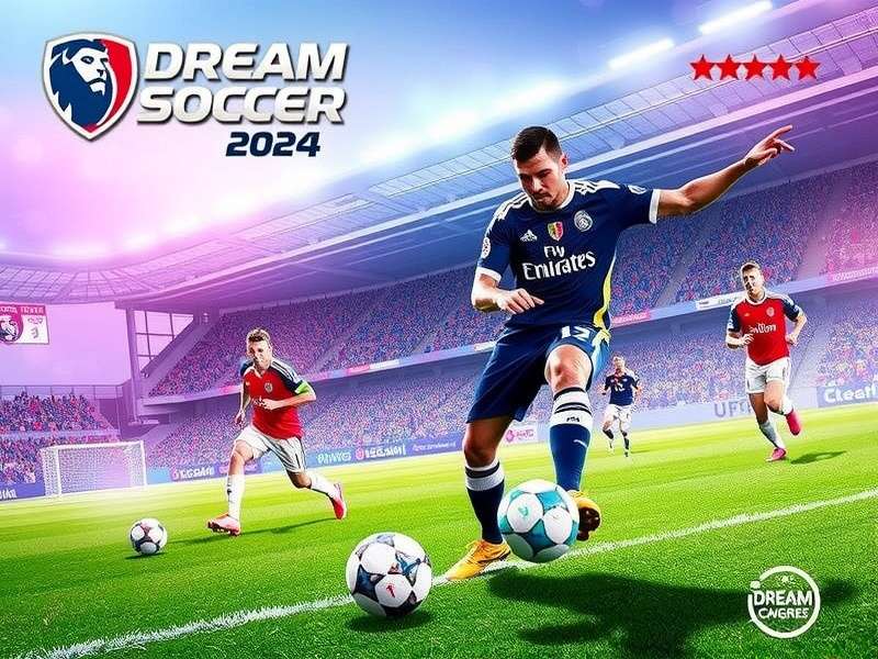 Dream League Soccer 2024 tactical formation screen showing team setup