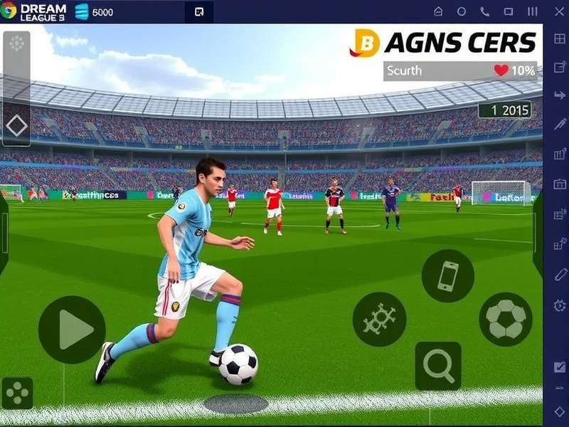 Dream League Soccer 2019 gameplay screenshot showing football action on a smartphone
