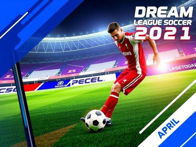 Dream League Soccer 2021 Apk gameplay screenshot showing a match in progress
