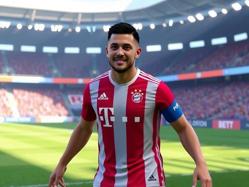 Bayern Munich home kit in Dream League Soccer 2021 — red with white trim and club crest