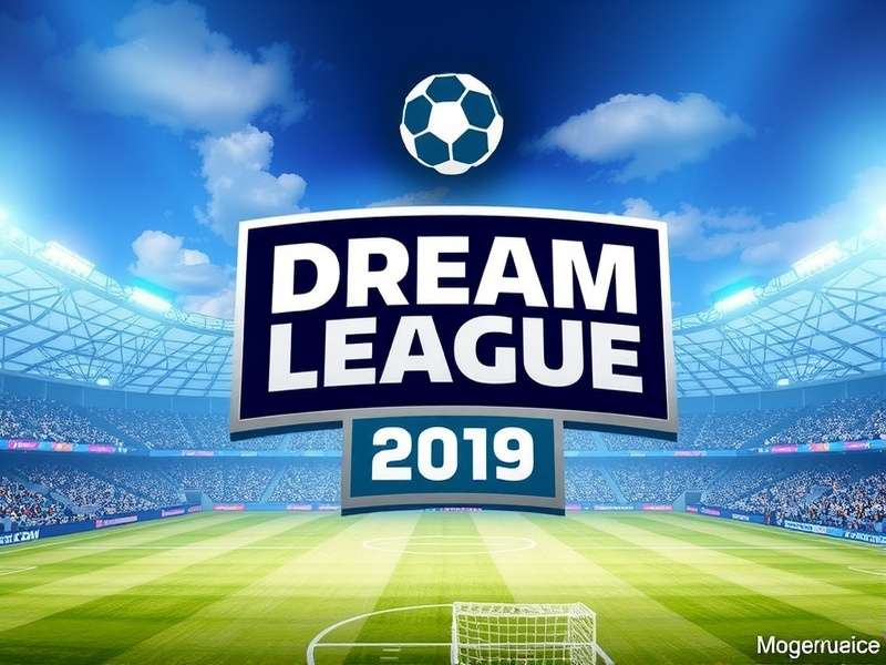 Dream League Soccer 2019 Logo in full glory with gradient background