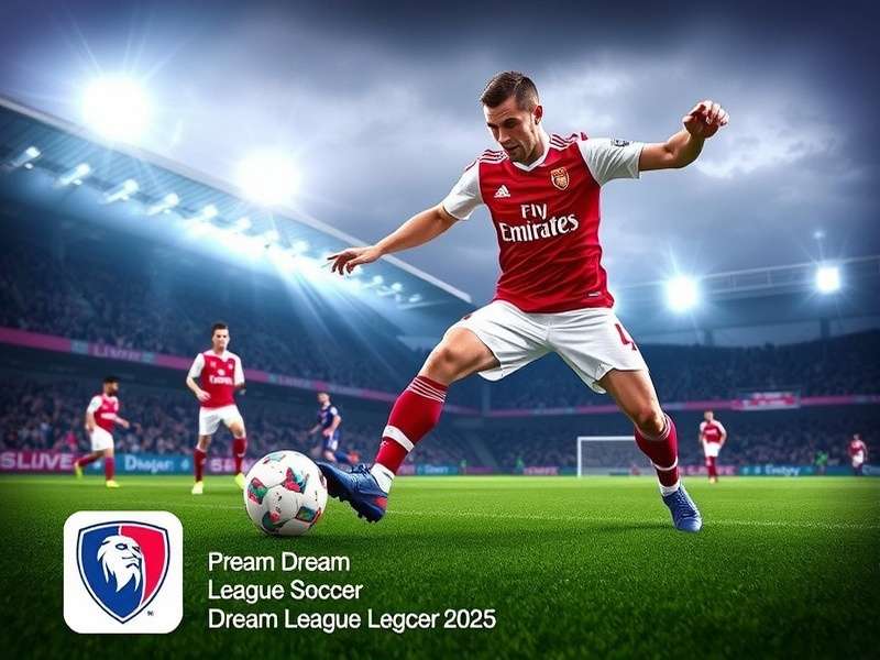 Dream League Soccer 2025 gameplay action shot on mobile