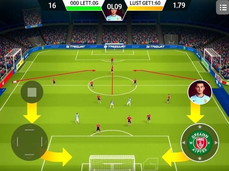 Dream League Soccer 2025 match gameplay screenshot showing players on the pitch