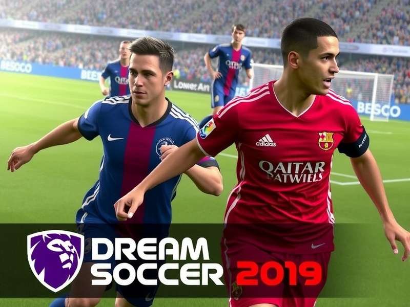 Dream League Soccer 2025 gameplay action with stadium and players