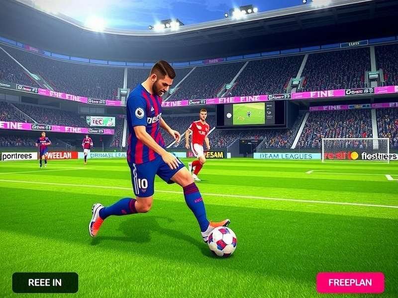 Dream League Soccer 2022 Free Play – Hero banner showing football action